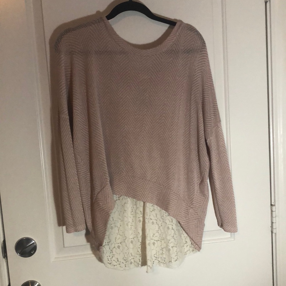 Sweater w/ lace detail